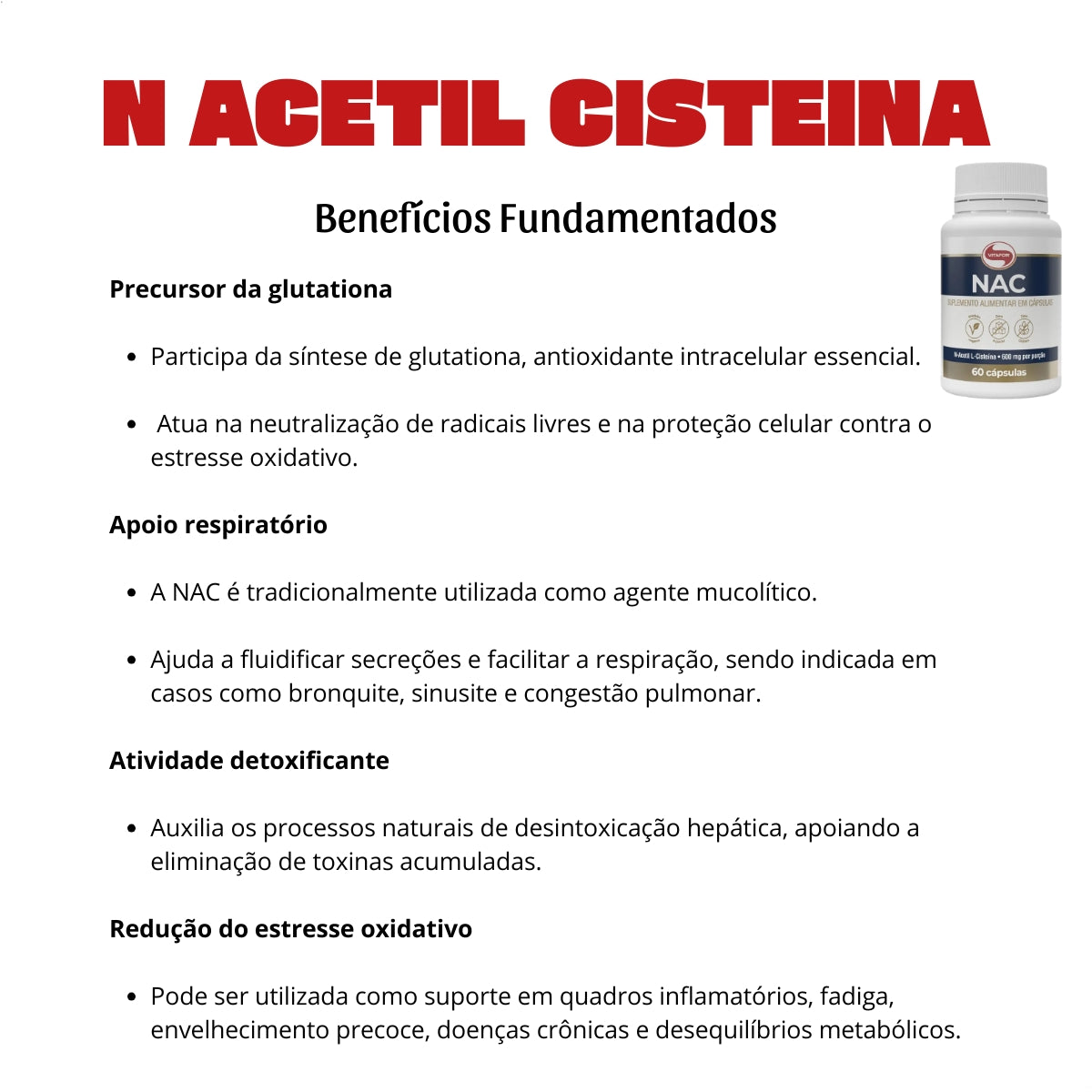 VITAFOR - NAC N ACETIL CISTEINA - 60 CAPSULAS