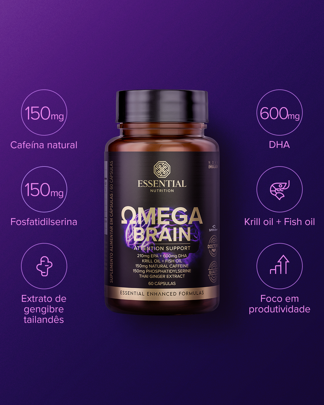 ESSENTIAL - Omega Brain - 60 capsulas