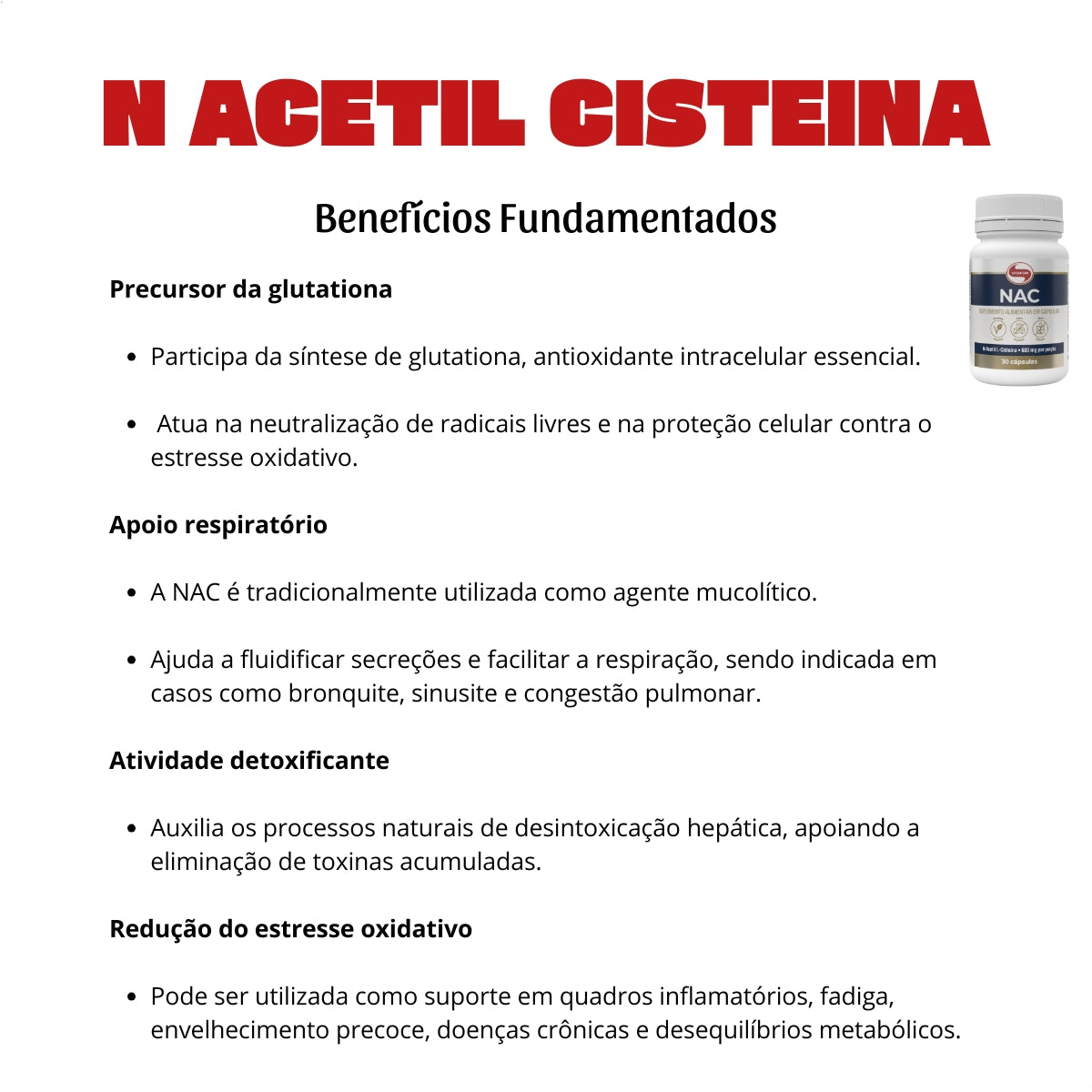 VITAFOR - NAC N ACETIL CISTEINA - 30 CAPSULAS