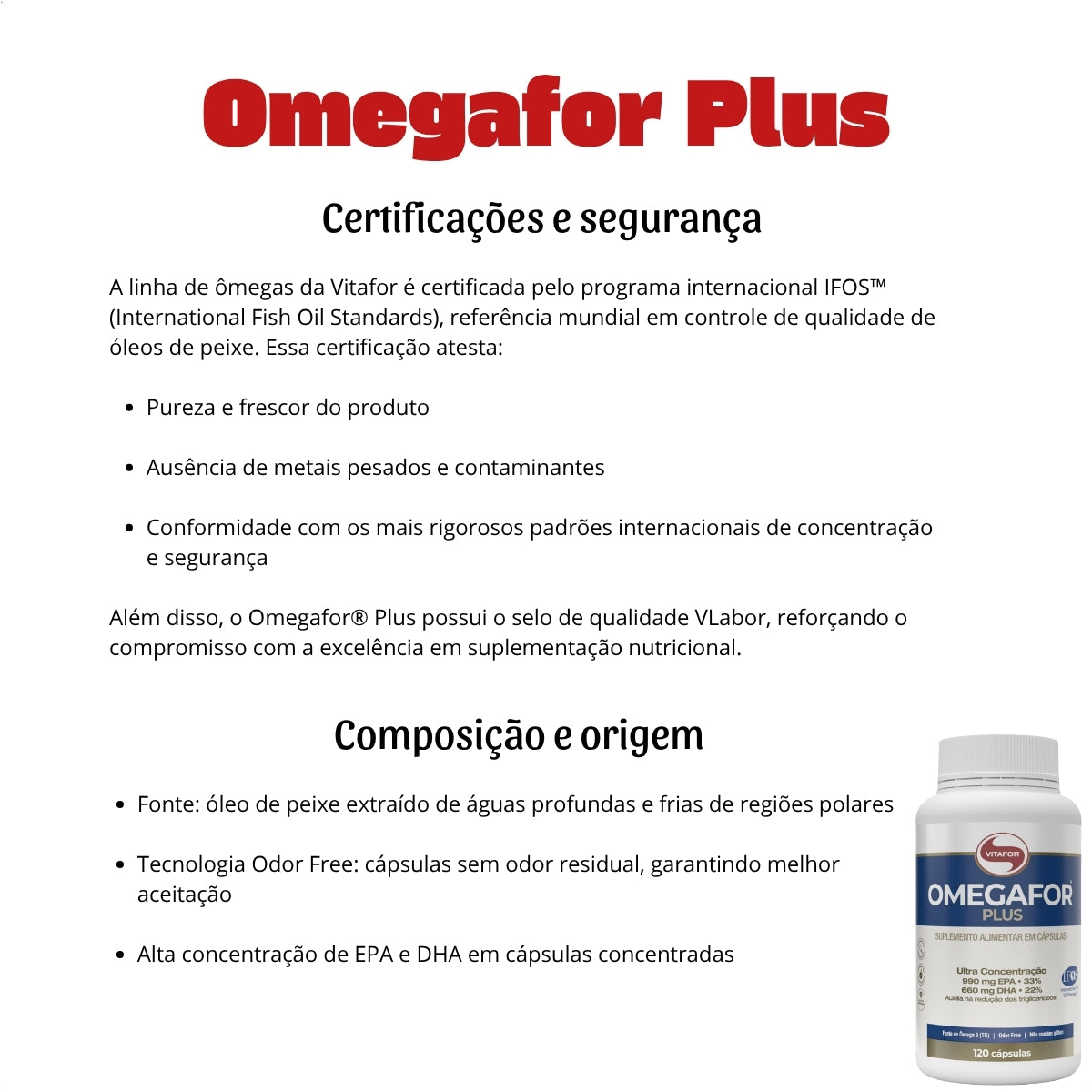 VITAFOR - OMEGAFOR PLUS - 120 CÁPSULAS