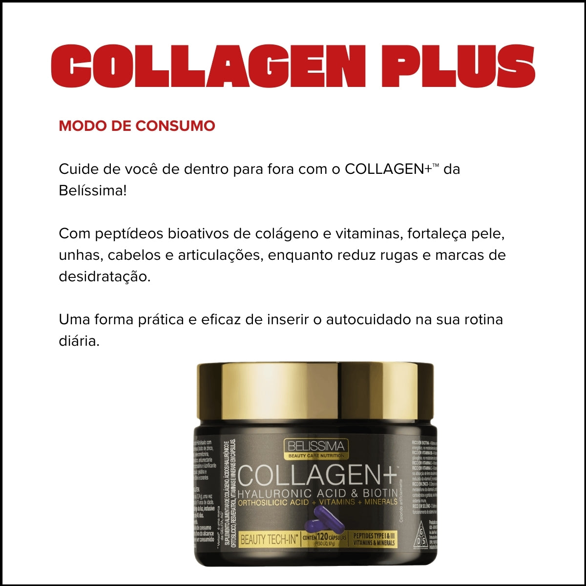 BELÍSSIMA - COLÁGENO PLUS VERISOL - 120 CAPSULAS