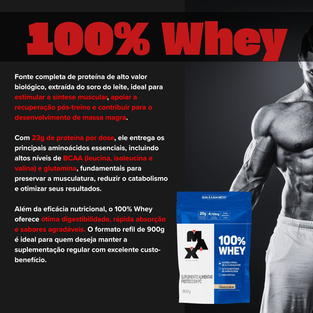 MAX - 100% WHEY 900G REFIL