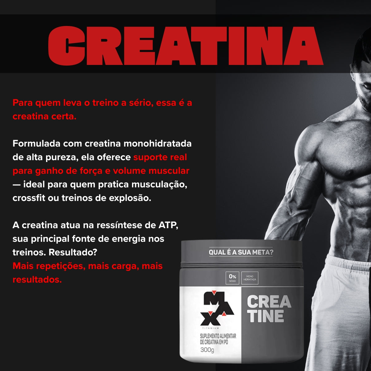 MAX - CREATINE POTE 300G