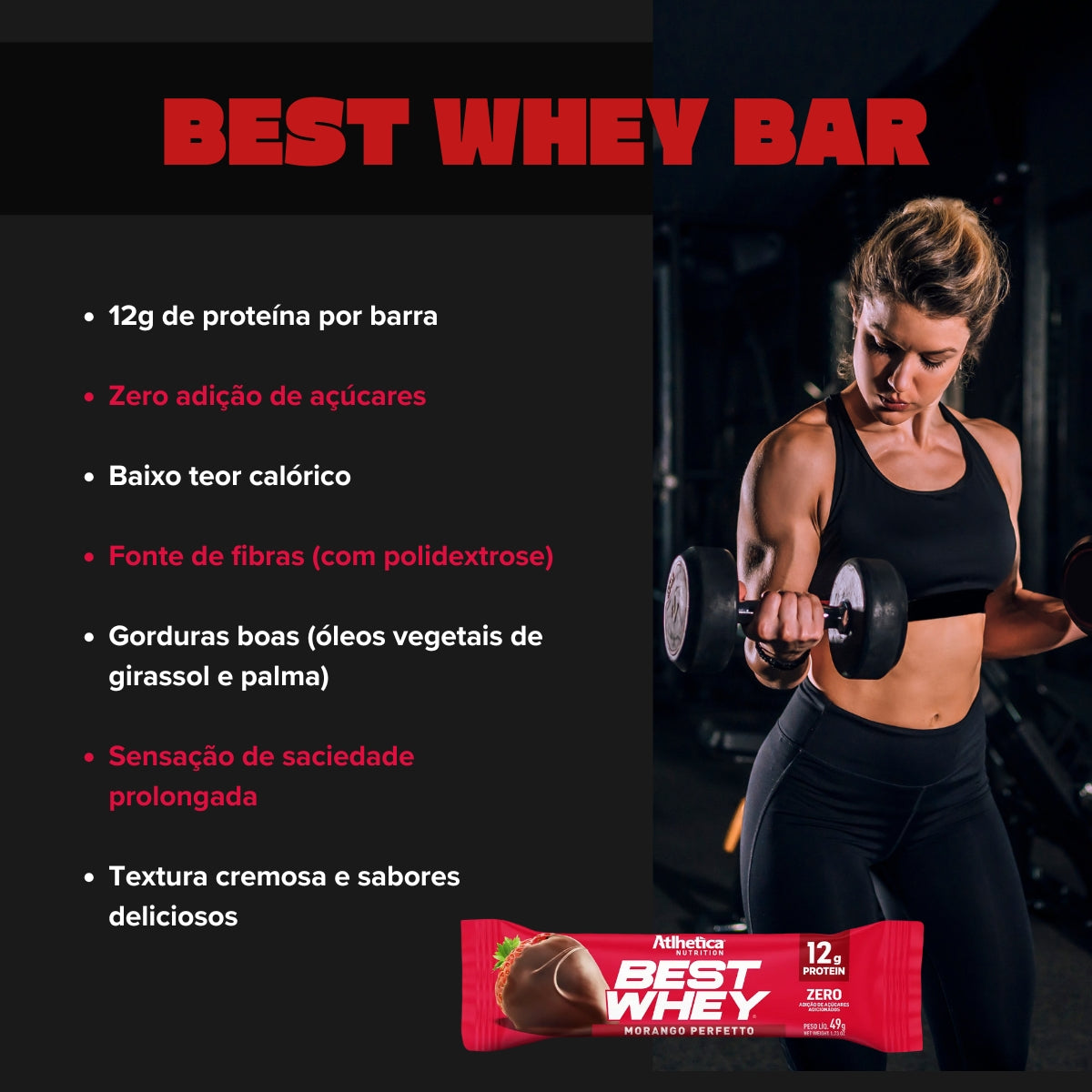 ATLHETICA - BEST WHEY BAR 12G PROTEIN (DISPLAY COM 12 UNIDADES)