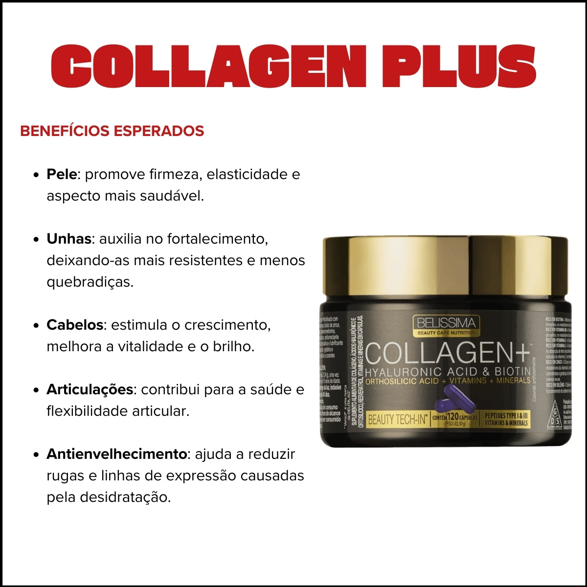 BELÍSSIMA - COLÁGENO PLUS VERISOL - 120 CAPSULAS