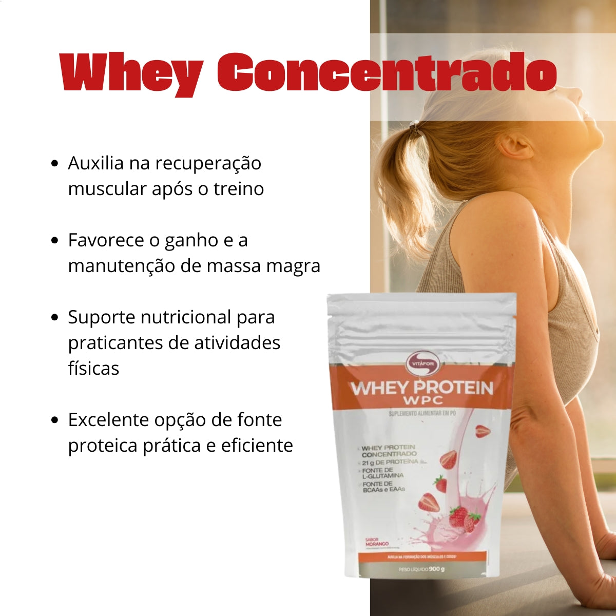 VITAFOR - WHEY PROTEIN WPC 900G REFIL