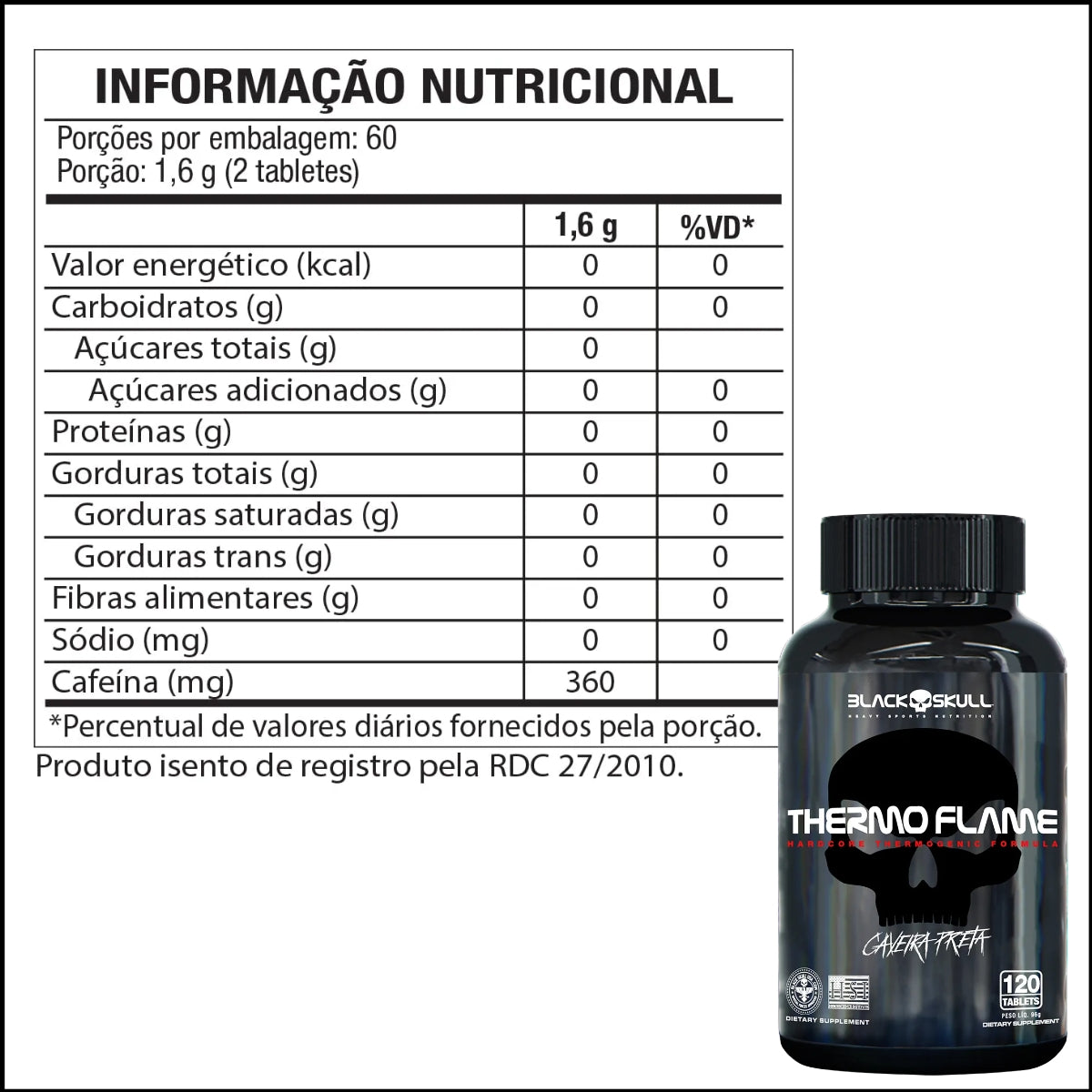 BLACK -  TERMOGENICO THERMO FLAME - 120 TABLETES