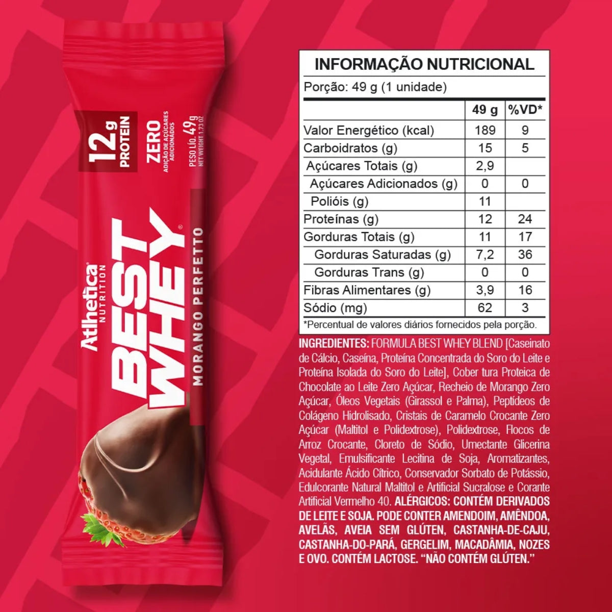 ATLHETICA - BEST WHEY BAR 12G PROTEIN (DISPLAY COM 12 UNIDADES)