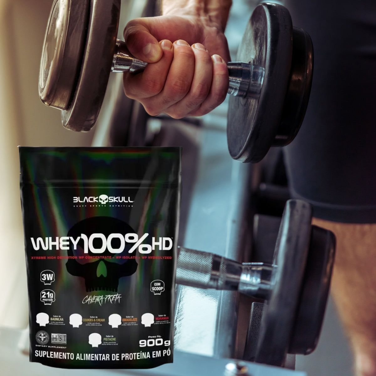 BLACK - WHEY 100% HD 900G REFIL