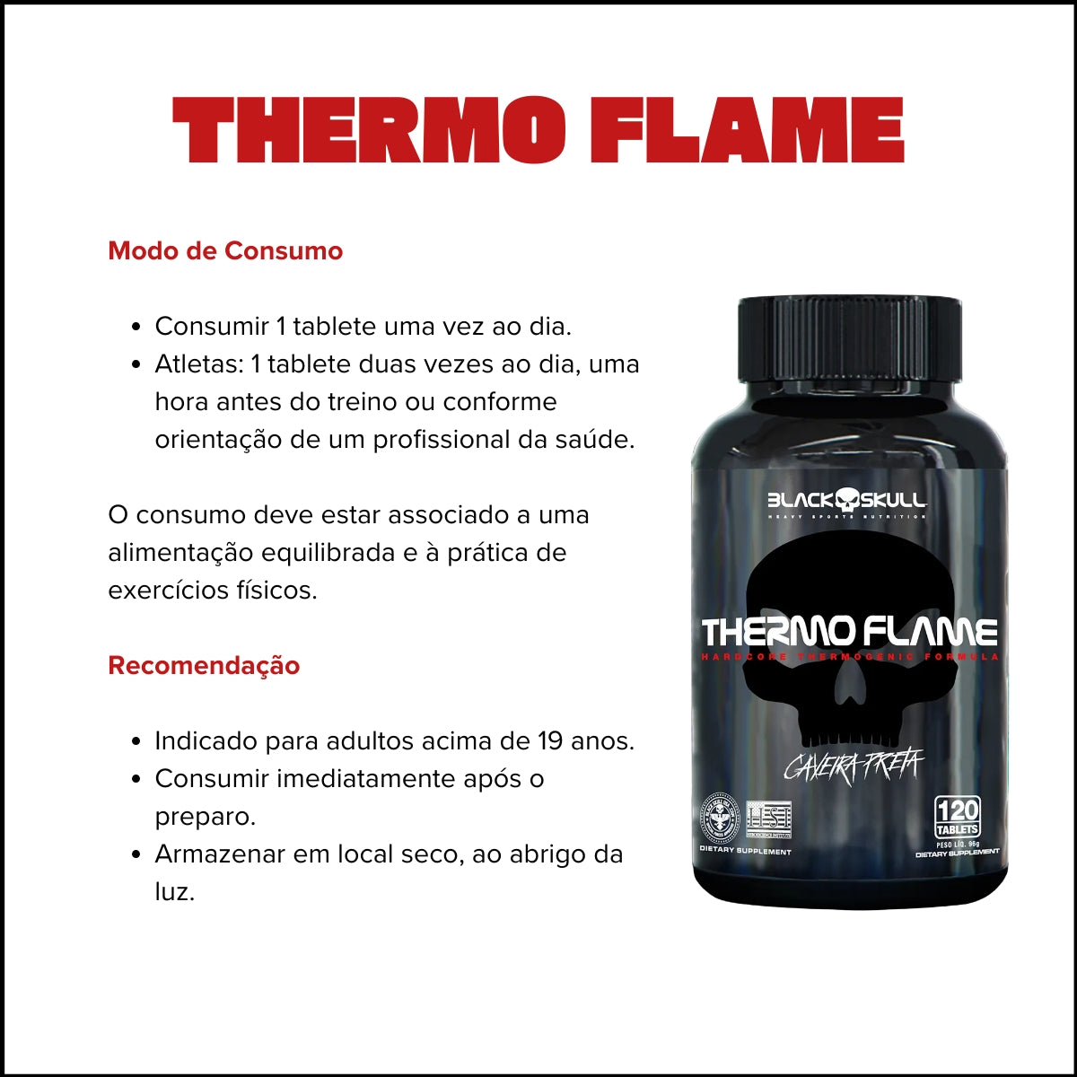 BLACK -  TERMOGENICO THERMO FLAME - 120 TABLETES