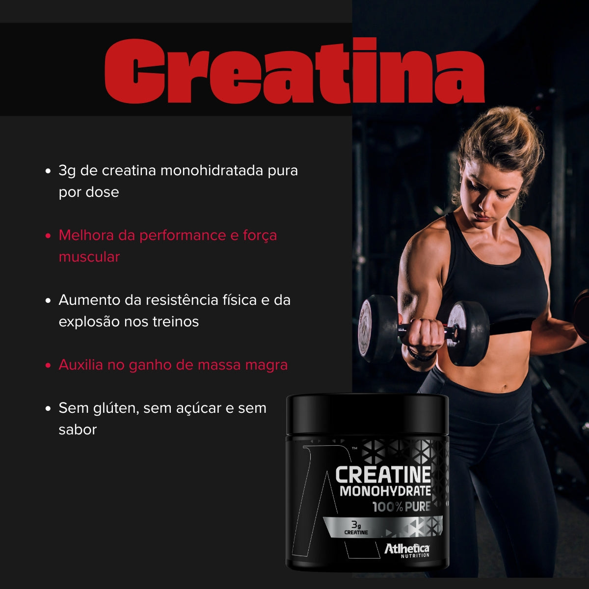ATLHETICA - CREATINE MONOHYDRATE 100% PURE 300G