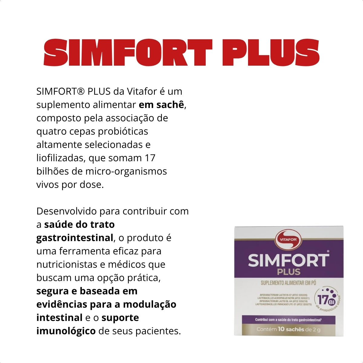 VITAFOR - SIMFORT PLUS 10 SACHES