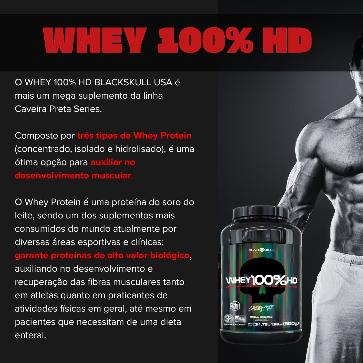 BLACK - WHEY 100% HD 900G POTE