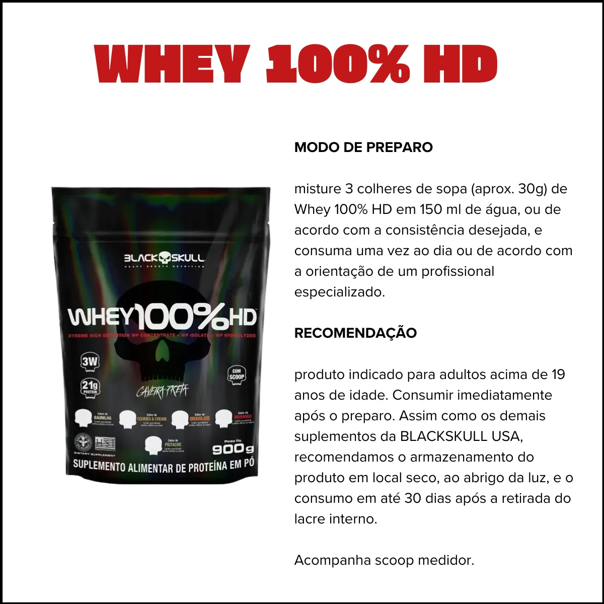 BLACK - WHEY 100% HD 900G REFIL