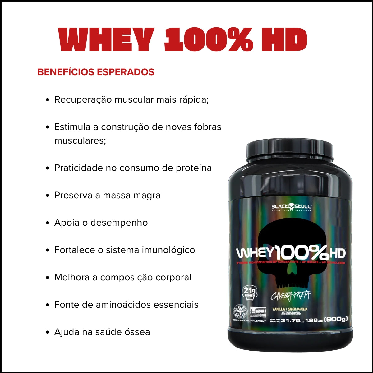 BLACK - WHEY 100% HD 900G POTE