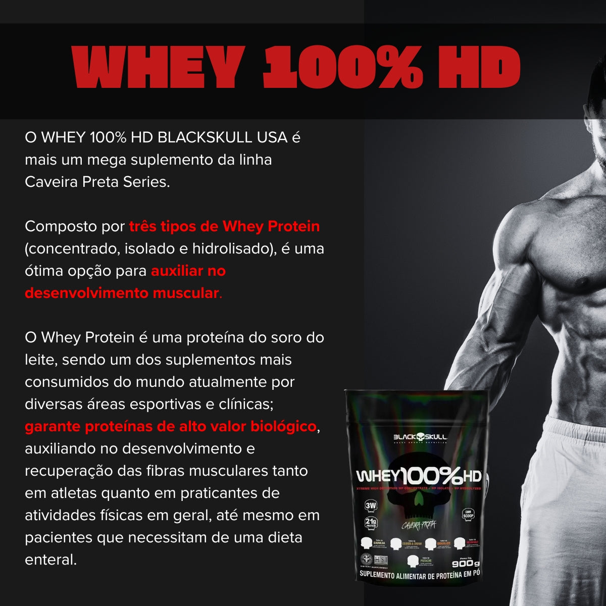 BLACK - WHEY 100% HD 900G REFIL