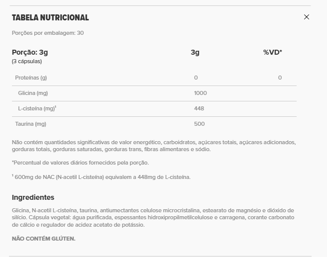 ESSENTIAL - Nac+Glycine+Taurine - 90 capsulas