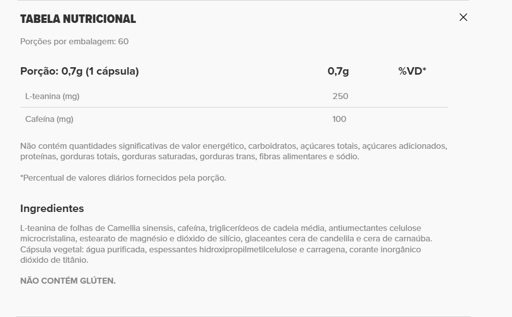 ESSENTIAL - FOCUS THEANINE - 60 CAPSULAS