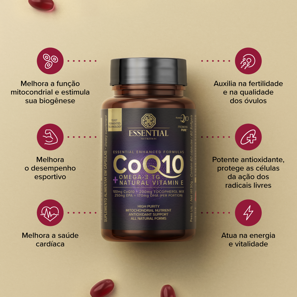 ESSENTIAL - COQ10+OMEGA 3TG+VIT E - 60 CAPSULAS