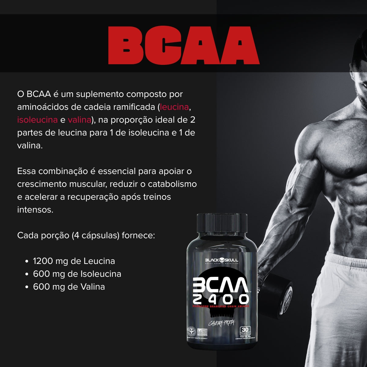 BLACK -  BCAA 2400 - 30 TABLETES