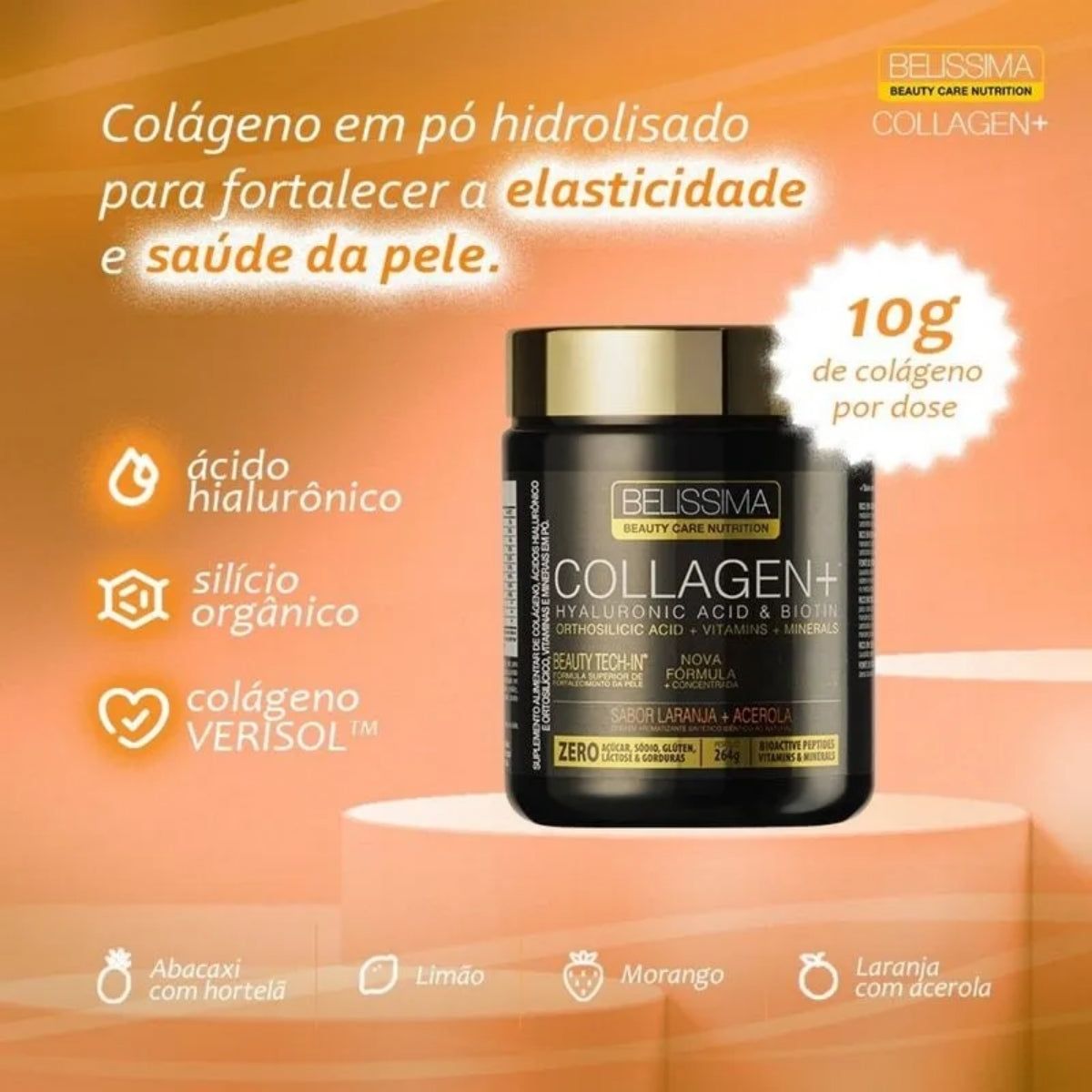 BELÍSSIMA - COLÁGENO VERISOL + ÁCIDO HIALURÔNICO 264G