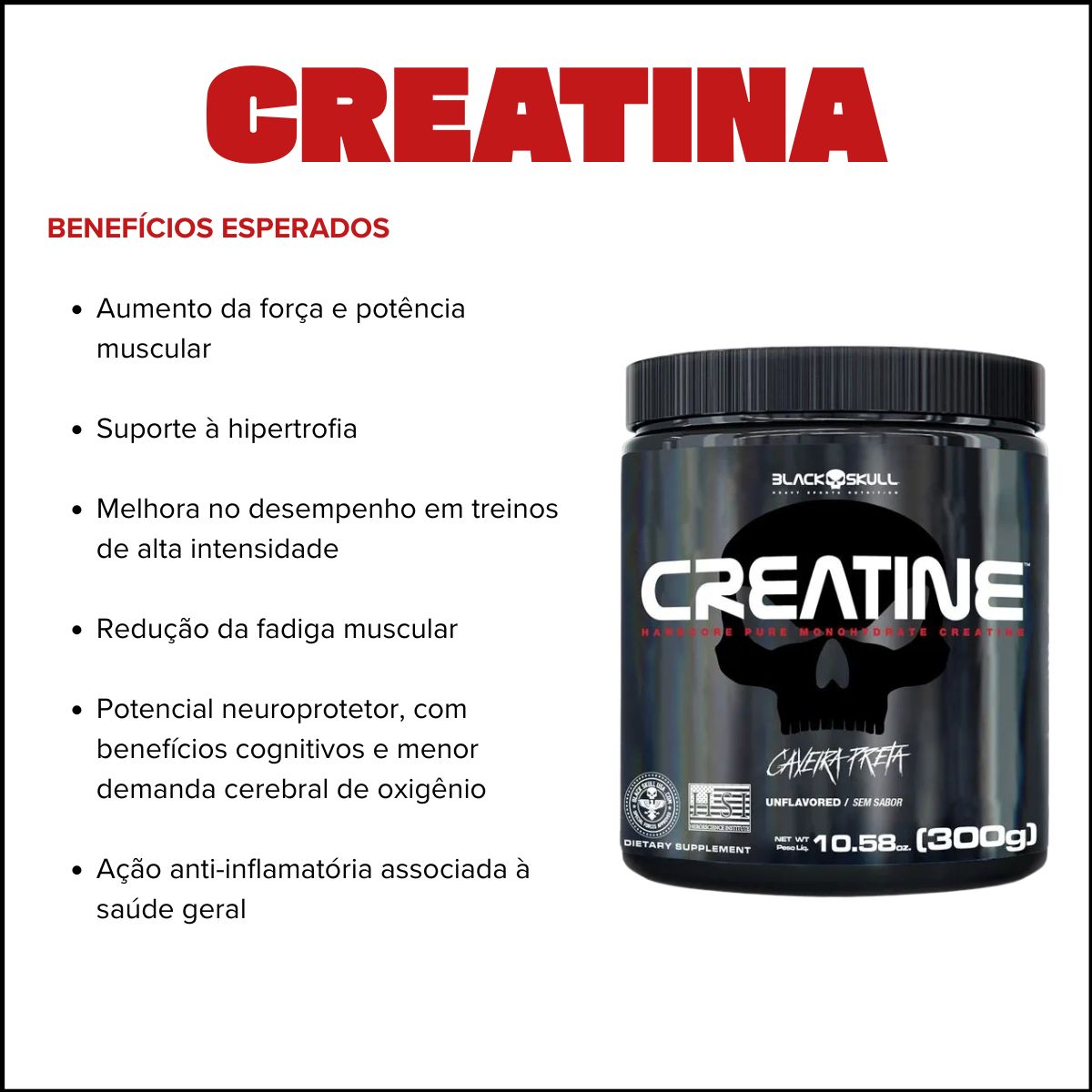 BLACK - CREATINE MONOHIDRATADA 300G PURA