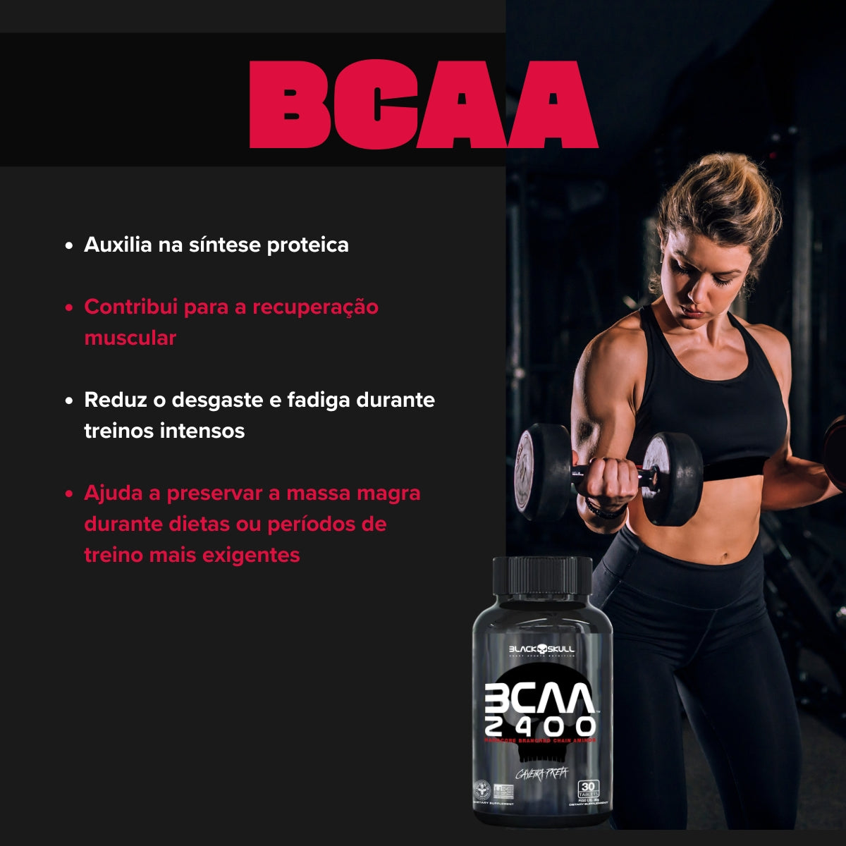 BLACK -  BCAA 2400 - 30 TABLETES