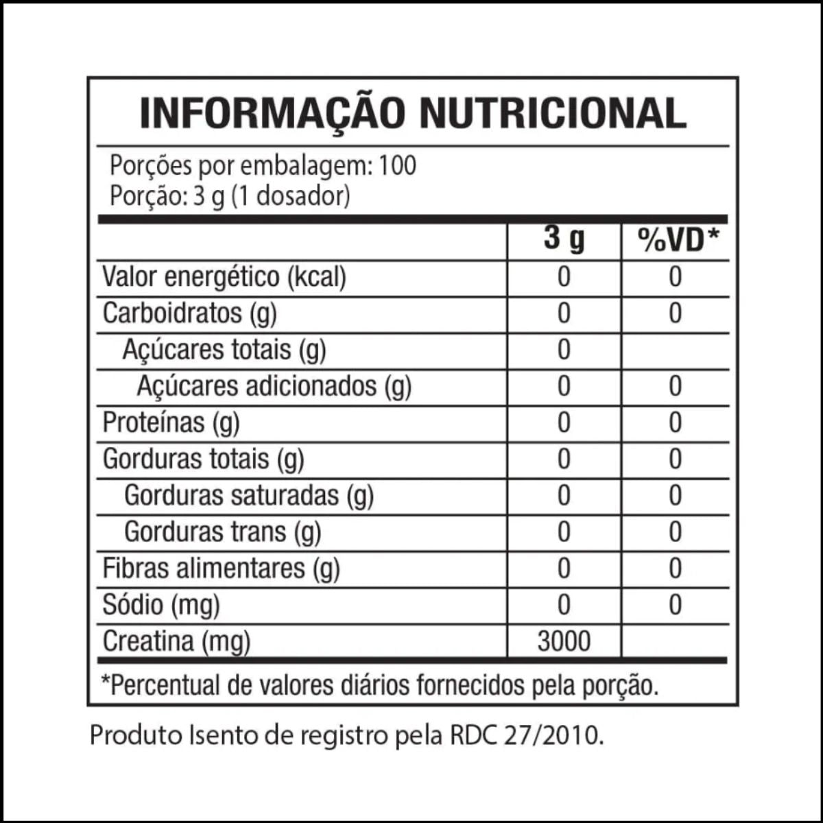 BLACK - CREATINE MONOHIDRATADA 300G PURA