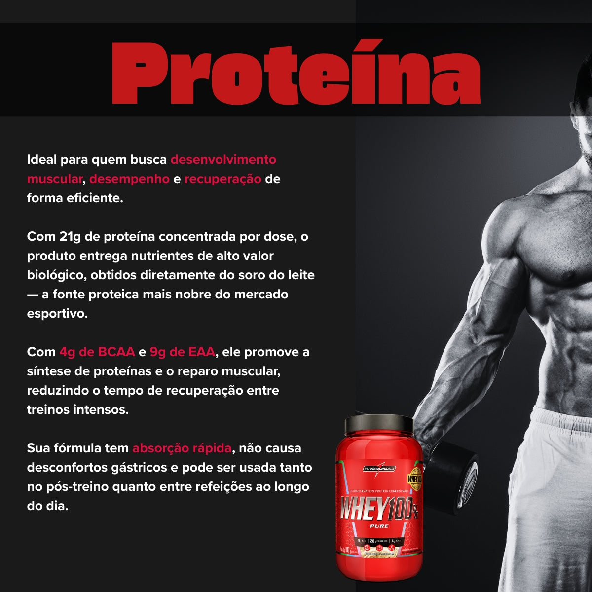 INTEGRALMEDICA - WHEY 100% PURE 900G POTE