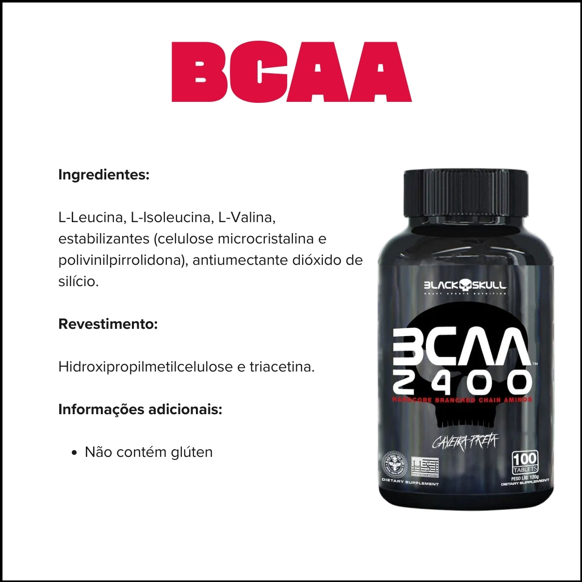 BLACK -  BCAA 2400 - 100 TABLETES