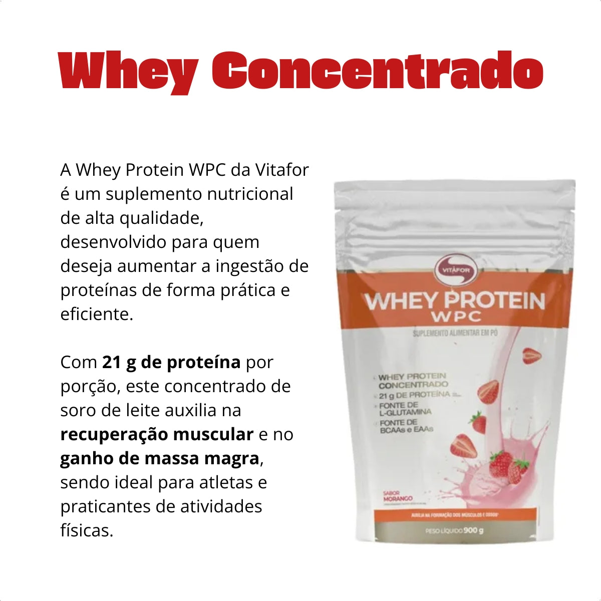 VITAFOR - WHEY PROTEIN WPC 900G REFIL