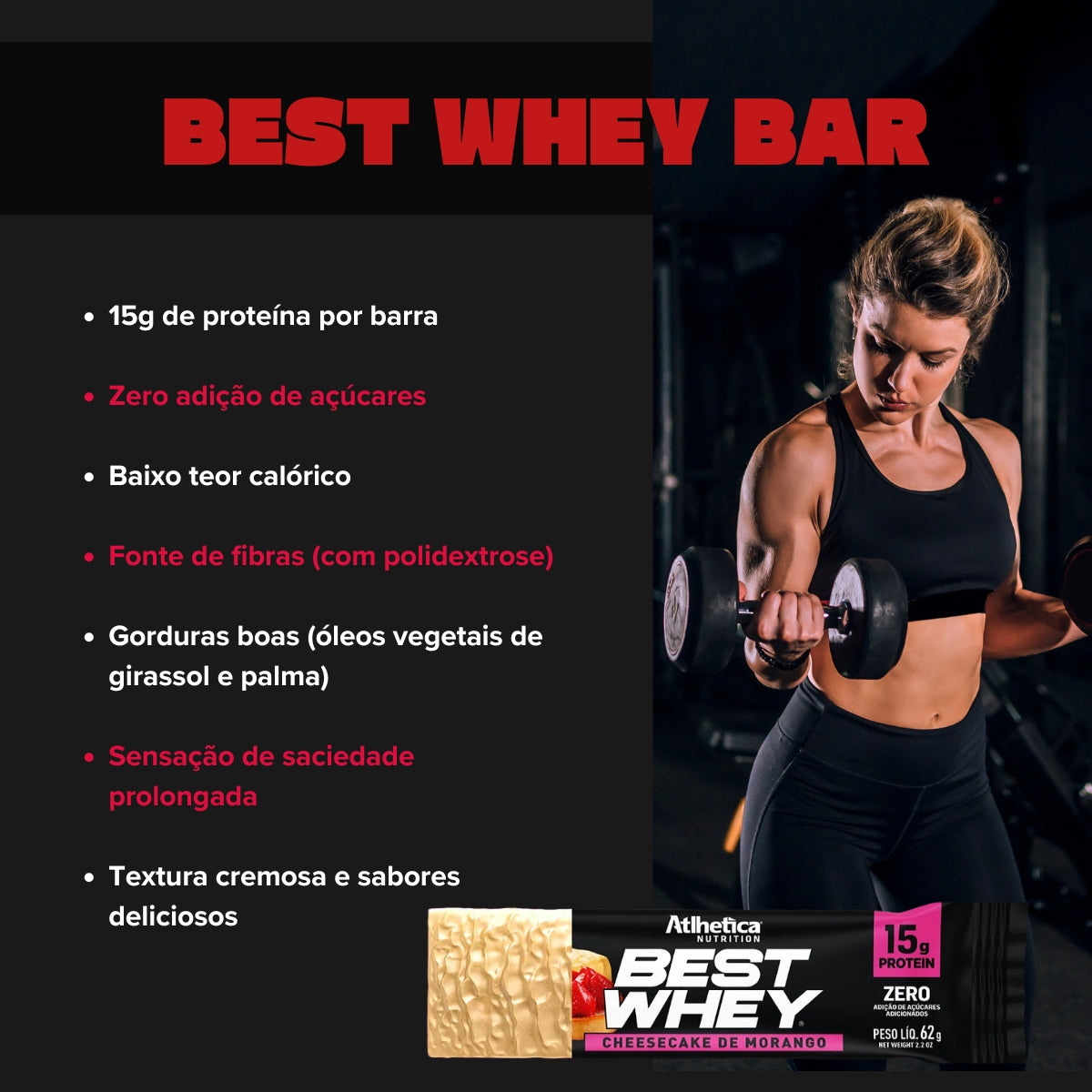 ATLHETICA - BEST WHEY BAR 12G PROTEIN (DISPLAY COM 12 UNIDADES)