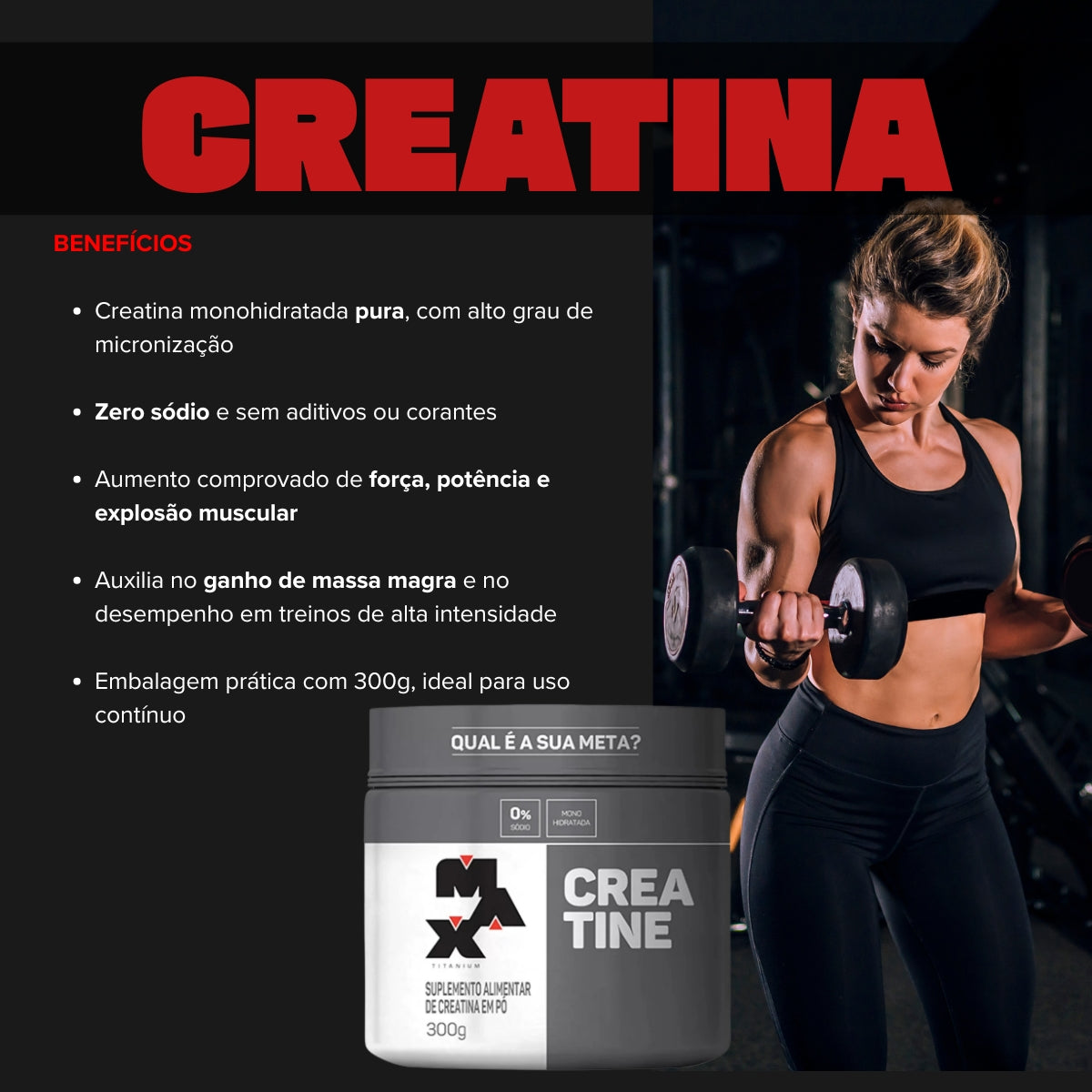 MAX - CREATINE POTE 300G