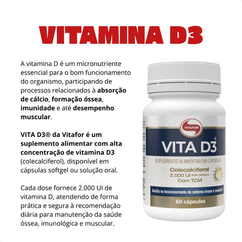 VITAFOR - VITA D3 -  60 CÁPSULAS