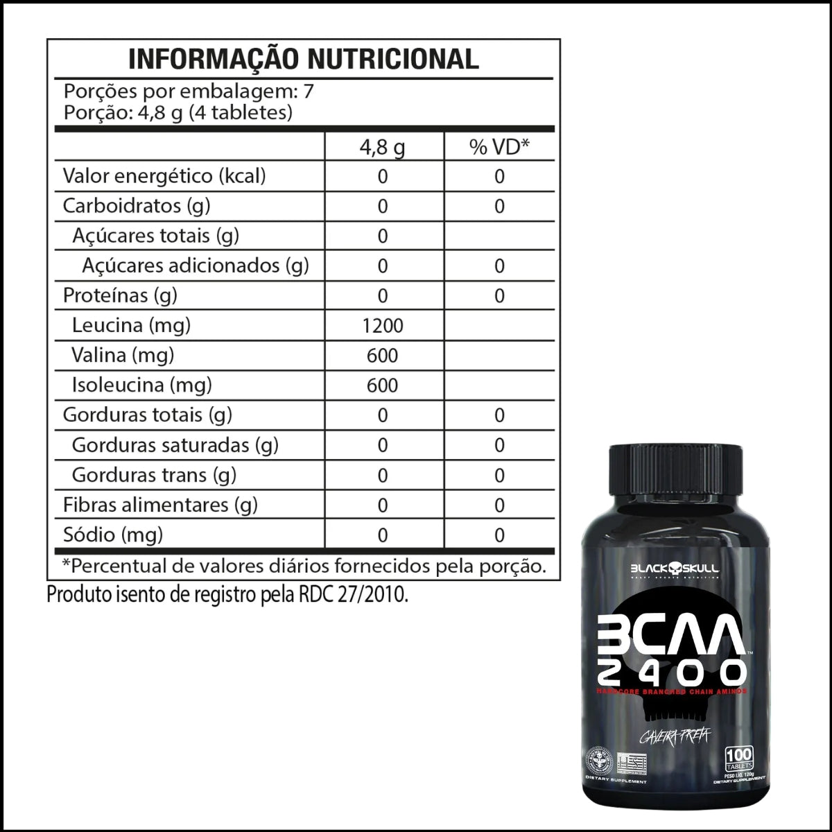 BLACK -  BCAA 2400 - 100 TABLETES