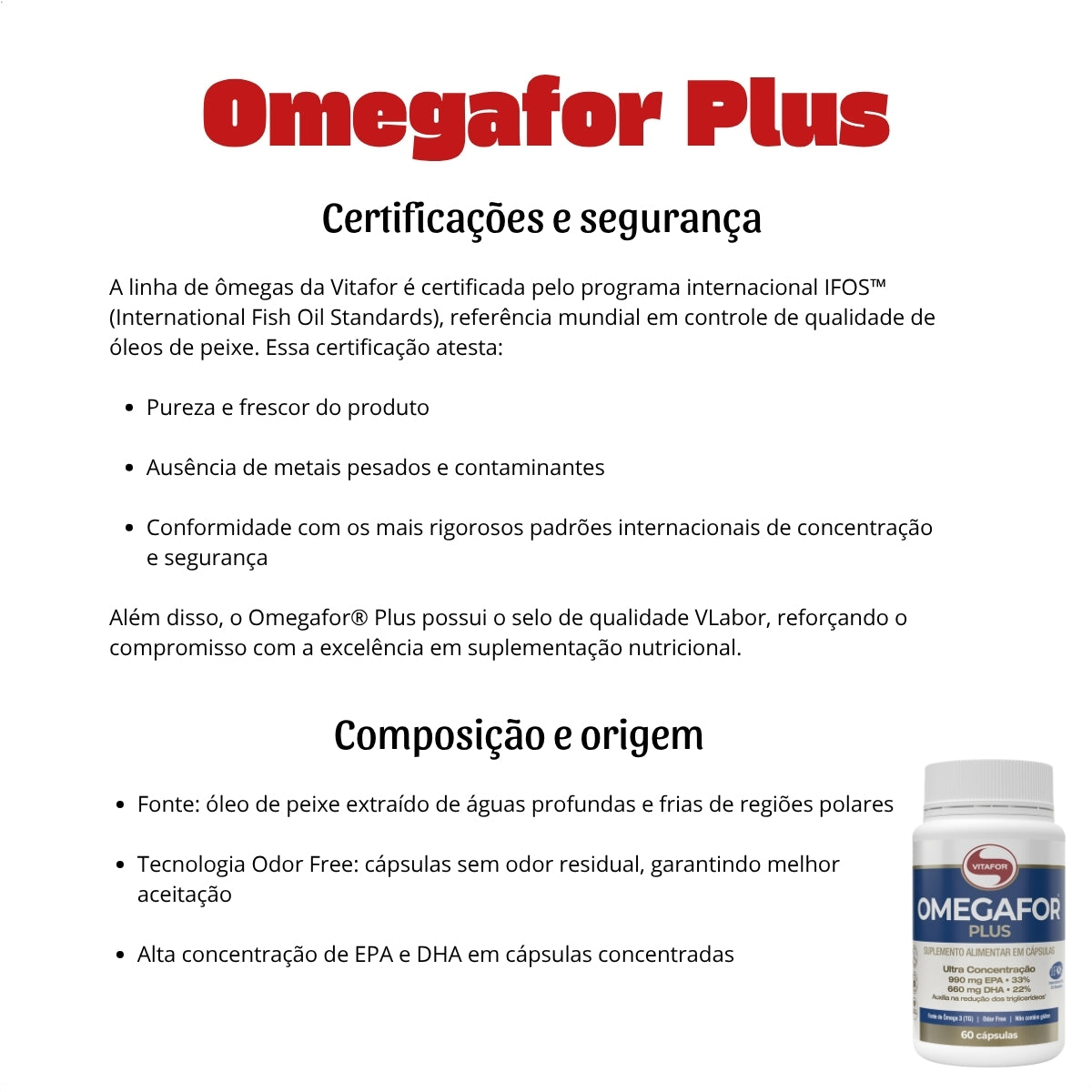 VITAFOR - OMEGAFOR PLUS - 60 CÁPSULAS