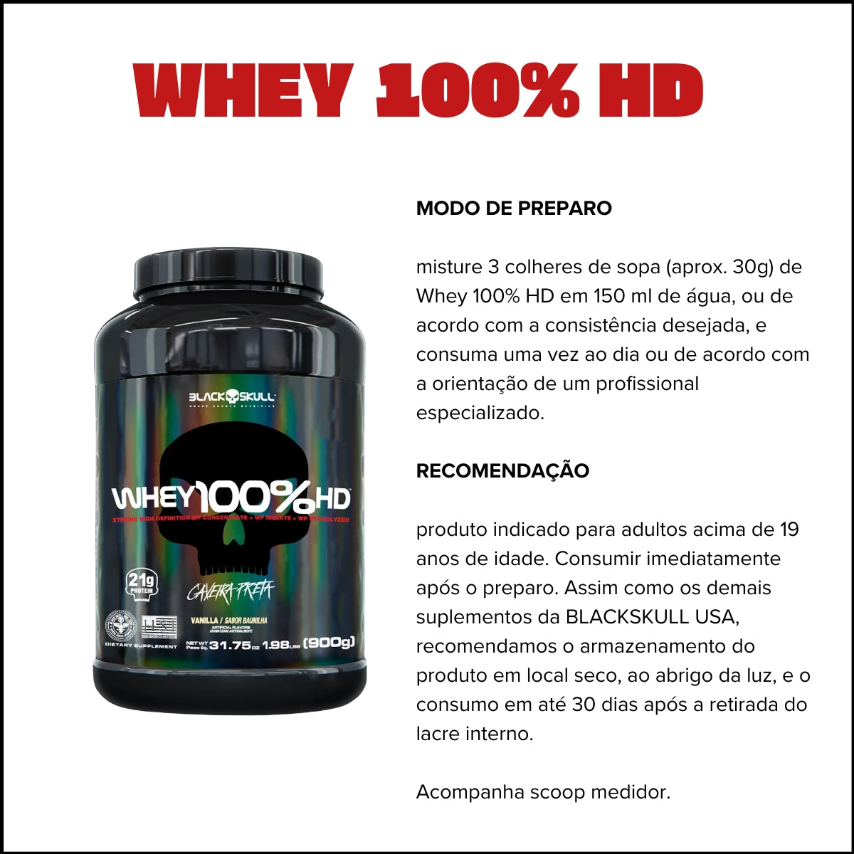 BLACK - WHEY 100% HD 900G POTE