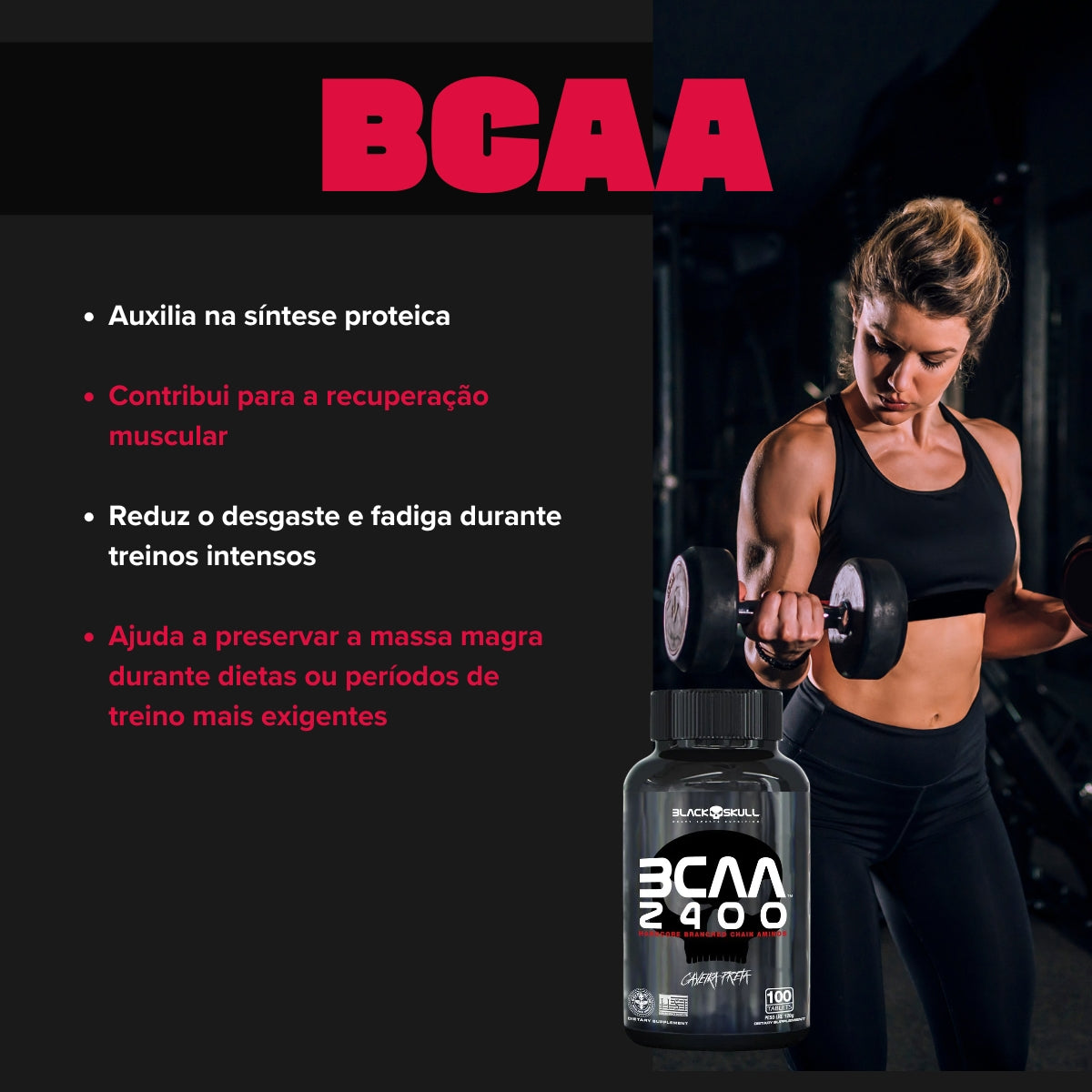 BLACK -  BCAA 2400 - 100 TABLETES