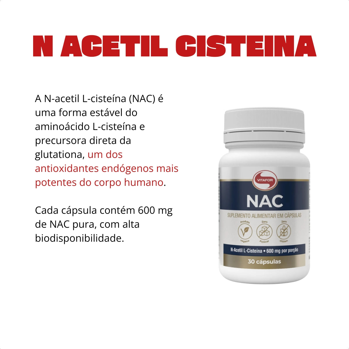 VITAFOR - NAC N ACETIL CISTEINA - 30 CAPSULAS