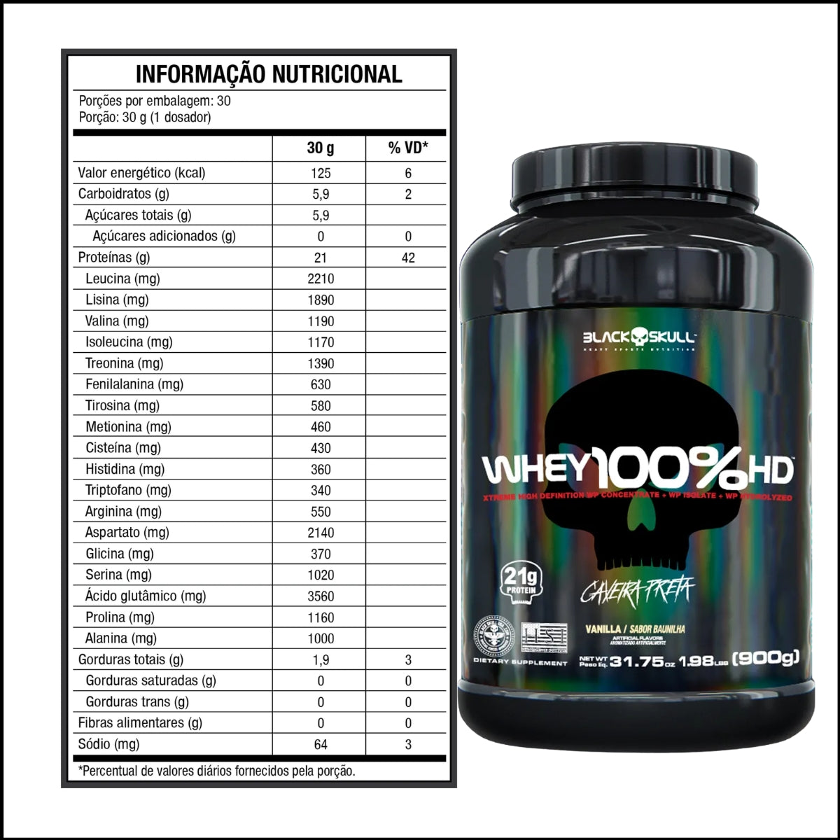 BLACK - WHEY 100% HD 900G POTE