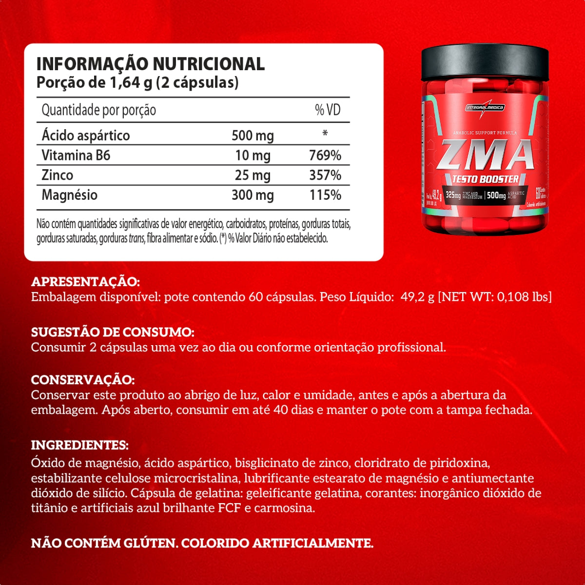 INTEGRALMEDICA - ZMA - 60 CAPSULAS